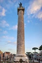 Trajan Column - landmark attraction in Rome, Italy