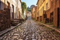 trajans market ruins with cobblestone paths