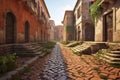 trajans market ruins with cobblestone paths