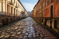 trajans market ruins with cobblestone paths