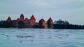 Trakai castle in eaely morning Royalty Free Stock Photo