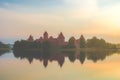 Trakai castle fall season Royalty Free Stock Photo