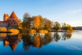 Trakai castle fall season Royalty Free Stock Photo