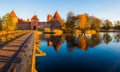 Trakai castle fall season Royalty Free Stock Photo