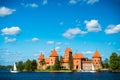 Trakai castle and lake Royalty Free Stock Photo