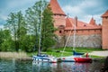 Trakai castle and lake Royalty Free Stock Photo