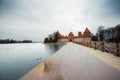 Trakai Castle in Lithuania, panorama with lake
