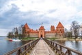 Trakai Castle View with Bridge Royalty Free Stock Photo