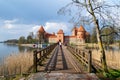 Trakai Castle View with Bridge Royalty Free Stock Photo