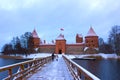 Trakai Castle in winter Royalty Free Stock Photo