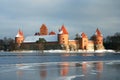 Trakai castle in winter season Royalty Free Stock Photo