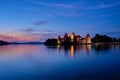 Trakai Island Castle in lake Galve, Lithuania Royalty Free Stock Photo