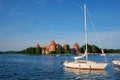 Trakai Island Castle in lake Galve, Lithuania Royalty Free Stock Photo