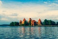 Trakai Island Castle in Lake Galve, Most Popular Tourist Destination in Lithuania Royalty Free Stock Photo