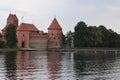 Trakai island castle at the lake. Reflection in water. Royalty Free Stock Photo
