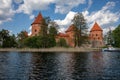 Trakai Island Castle is located on an island in Lake Galve in Trakai, Lithuania Royalty Free Stock Photo