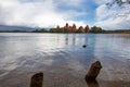 Trakai Island Castle under clouds. Lithuania. Royalty Free Stock Photo