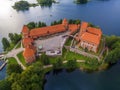 Trakai, Lithuania: aerial top view, flat lay of Island Castle Royalty Free Stock Photo