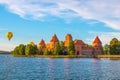 TRAKAI/LITHUANIA: 09/07/2019: Colorful Landscape of Trakai Historical National Park, UNESCO world heritage site, on beautiful