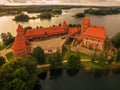 Trakai, Lithuania: Island Castle in the sunset Royalty Free Stock Photo