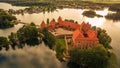 Trakai, Lithuania: Island Castle in the sunset Royalty Free Stock Photo