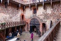 TRAKAI, LITHUANIA - JANUARY 02, 2013: Inner yard of the Trakai Island Castle. Royalty Free Stock Photo