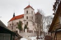 TRAKAI, LITHUANIA - JANUARY 02, 2013: View of the Roman Catholic St. Mary Church. It was founded by Vytautas the Great in 1409 and
