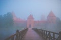 Trakai castle and bridge Lithuania Royalty Free Stock Photo