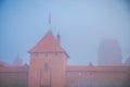 trakai Lithuania misty morning sunrise fall season Royalty Free Stock Photo