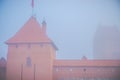 Trakai castle in Lithuanian, Europe, misty morning Royalty Free Stock Photo