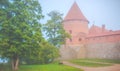 Trakai castle in Lithuanian, Europe, misty morning Royalty Free Stock Photo