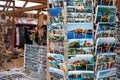 Postcards on racks with views of Trakai castle
