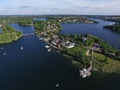 Trakai town in Lithuania. Aerial view. Royalty Free Stock Photo