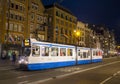 The tram in Amsterdam - evening view - AMSTERDAM - THE NETHERLANDS - JULY 20, 2017