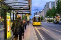 Tram approaching tram stop in Berlin