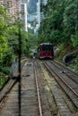 Tram approaching on the Victoria Peak