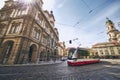 Tram in blurred motion Royalty Free Stock Photo