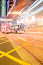 Tram and bus at Central Hong Kong Royalty Free Stock Photo