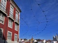 Tram cables i Lisbon. Royalty Free Stock Photo