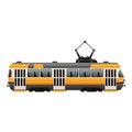 Tram car icon cartoon vector. City old subway