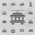 Tram Car, Train, passenger transportation icon. Simple set of transport icons. One of the collection for websites, web design, Royalty Free Stock Photo