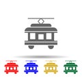 Tram Car, Train, passenger transportation multi color style icon. Simple glyph, flat vector of transport icons for ui and ux, Royalty Free Stock Photo