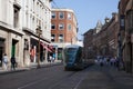 A tram on Cheapside in Nottingham in the UK Royalty Free Stock Photo