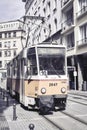 Tram in the city of Sofia. Bulgaria Royalty Free Stock Photo