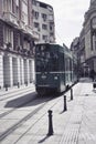Tram in the city of Sofia. Bulgaria Royalty Free Stock Photo