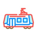tram city transport color icon vector illustration