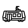 tram city transport line icon vector illustration