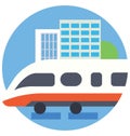 Tram Color Isolated Vector Icon that can be easily modified or edit