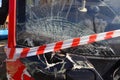 Tram crash damage