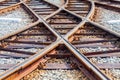 Tram crossing tracks Royalty Free Stock Photo